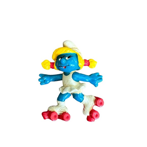 Vintage Roller Skates Smurfette Schleich Figure 1980 - Picture 2 of 6